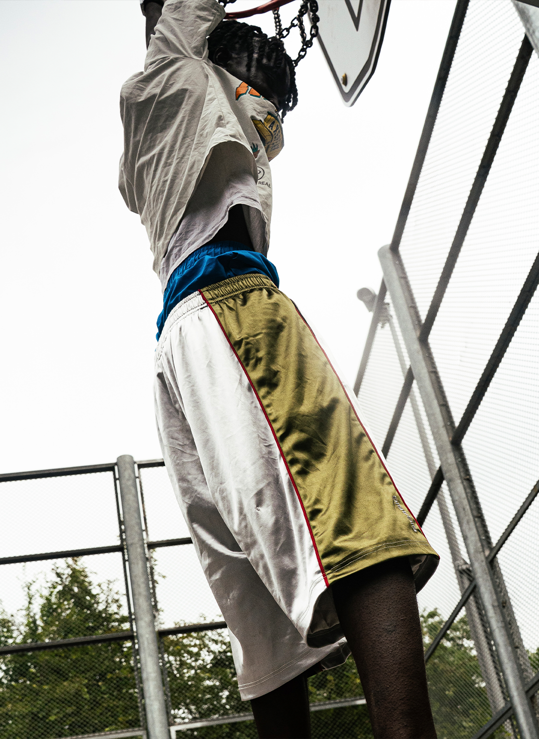 B4B LEAGUE SHORTS - SILVER / KAKI